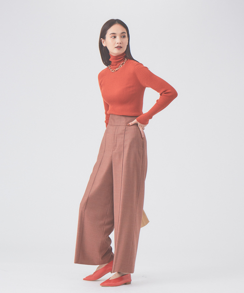 qualite（カリテ）の「ハイウエストストレートワイドパンツ（その他パンツ・レディース・チャコールグレー/オレンジ系その他・40/38/36）」の10枚目の写真