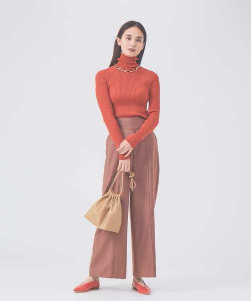 qualite（カリテ）の「ハイウエストストレートワイドパンツ（その他パンツ・レディース・チャコールグレー/オレンジ系その他・40/38/36）」の22枚目の写真