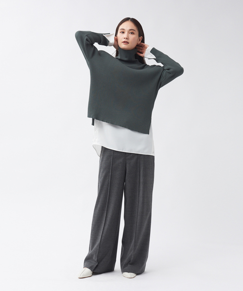 qualite（カリテ）の「ハイウエストストレートワイドパンツ（その他パンツ・レディース・チャコールグレー/オレンジ系その他・40/38/36）」の17枚目の写真