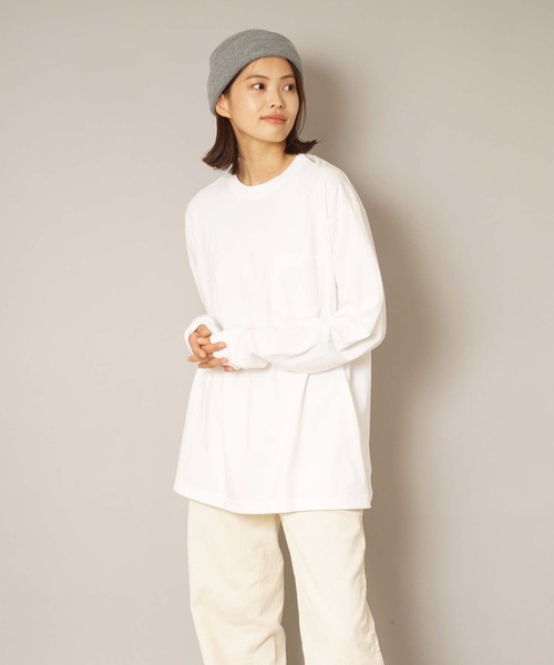 HANES(ヘインズ)の「【HANES/ヘインズ】BEEFY L/S POCK-TEE H5196 ビーフィー ポケット付き ロンT 無地 ユニセックス(Tシャツ/カットソー・メンズ・ブラック/グレー/チャコールグレー/ネイビー/ホワイト・X-LARGE/LARGE/X-SMALL/SMALL/MEDIUM)」の2枚目の写真