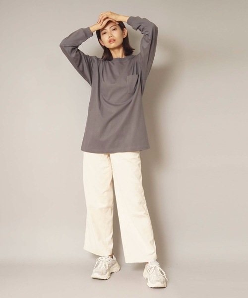 HANES(ヘインズ)の「【HANES/ヘインズ】BEEFY L/S POCK-TEE H5196 ビーフィー ポケット付き ロンT 無地 ユニセックス(Tシャツ/カットソー・メンズ・ブラック/グレー/チャコールグレー/ネイビー/ホワイト・X-LARGE/LARGE/X-SMALL/SMALL/MEDIUM)」の19枚目の写真