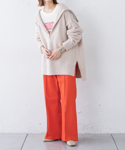 CIAOPANIC TYPY（チャオパニックティピー）の「セーラーカラーZIPニットプルオーバー（ニット/セーター・レディース・グレー系その他/チャコールグレー/オレンジ・ONE SIZE）」の11枚目の写真