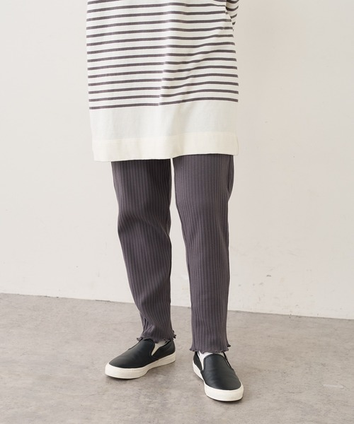 PUAL CE CIN（ピュアルセシン）の「針抜きリブパンツ（その他パンツ・レディース・ブラック/グレー/ナチュラル・FREE）」の2枚目の写真
