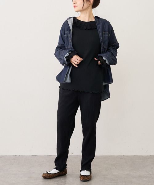 PUAL CE CIN（ピュアルセシン）の「針抜きリブパンツ（その他パンツ・レディース・ブラック/グレー/ナチュラル・FREE）」の21枚目の写真