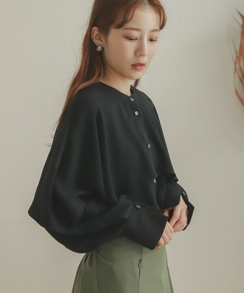 SENSE OF PLACE by URBAN RESEARCH（センスオブプレイスバイアーバンリサーチ）の「フレアケープブラウス（シャツ/ブラウス・レディース・ブラック/アイボリー/キャメル・ONE）」の18枚目の写真