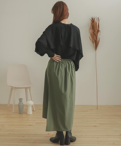 SENSE OF PLACE by URBAN RESEARCH（センスオブプレイスバイアーバンリサーチ）の「フレアケープブラウス（シャツ/ブラウス・レディース・ブラック/アイボリー/キャメル・ONE）」の10枚目の写真