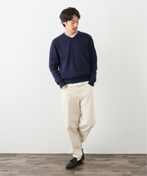 417 EDIFICE（フォーワンセブンエディフィス）の「【FDS / フェイマス デパートメント ストア】 Vネックコットンニット（ニット/セーター・メンズ・チャコールグレー/ネイビー・MEDIUM/LARGE/SMALL）」の12枚目の写真