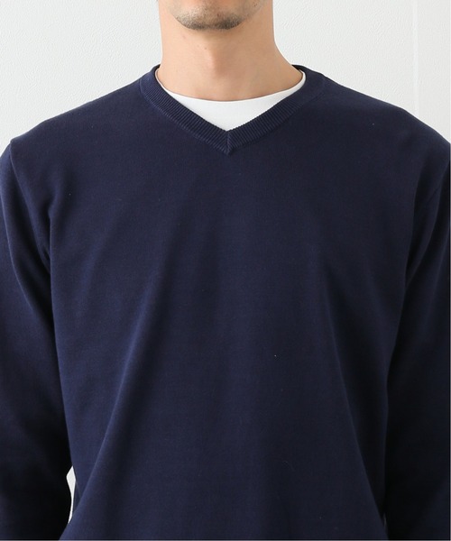 417 EDIFICE（フォーワンセブンエディフィス）の「【FDS / フェイマス デパートメント ストア】 Vネックコットンニット（ニット/セーター・メンズ・チャコールグレー/ネイビー・MEDIUM/LARGE/SMALL）」の3枚目の写真