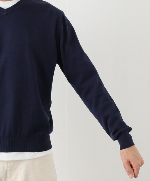 417 EDIFICE（フォーワンセブンエディフィス）の「【FDS / フェイマス デパートメント ストア】 Vネックコットンニット（ニット/セーター・メンズ・チャコールグレー/ネイビー・MEDIUM/LARGE/SMALL）」の5枚目の写真