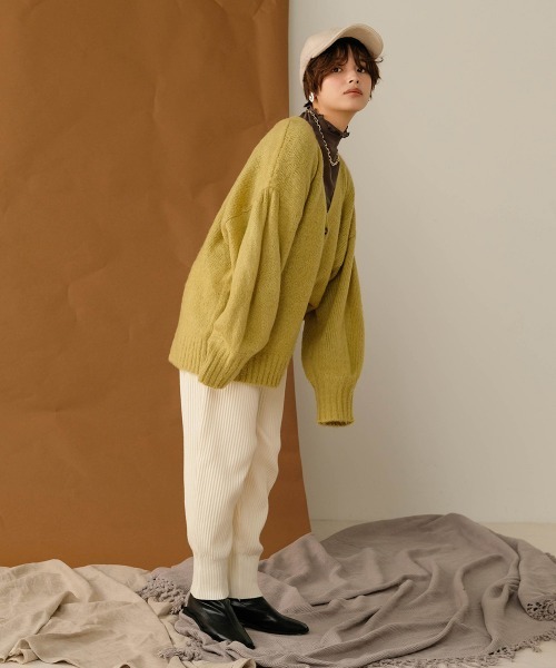 Bab(バブ)の「【WEB限定】2wayブラッシュドニットカーディガン(カーディガン/ボレロ・レディース・ダークオレンジ/グレー系その他/ライトグリーン・FREE)」の12枚目の写真