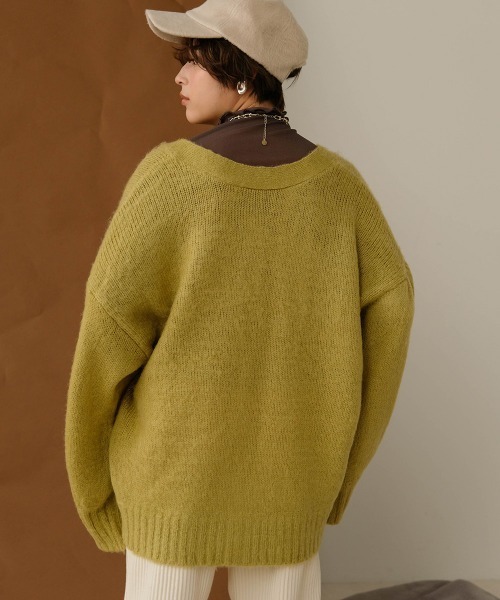 Bab(バブ)の「【WEB限定】2wayブラッシュドニットカーディガン(カーディガン/ボレロ・レディース・ダークオレンジ/グレー系その他/ライトグリーン・FREE)」の6枚目の写真