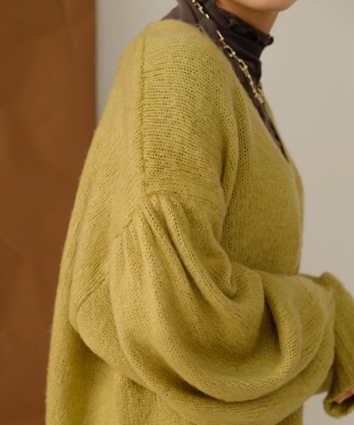 Bab(バブ)の「【WEB限定】2wayブラッシュドニットカーディガン(カーディガン/ボレロ・レディース・ダークオレンジ/グレー系その他/ライトグリーン・FREE)」の13枚目の写真