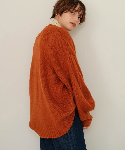 Bab(バブ)の「【WEB限定】2wayブラッシュドニットカーディガン(カーディガン/ボレロ・レディース・ダークオレンジ/グレー系その他/ライトグリーン・FREE)」の18枚目の写真