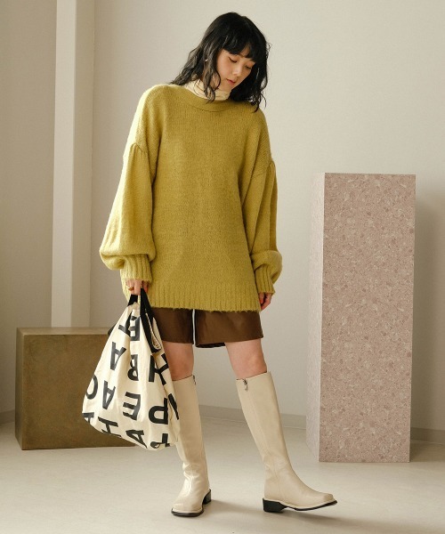 Bab(バブ)の「【WEB限定】2wayブラッシュドニットカーディガン(カーディガン/ボレロ・レディース・ダークオレンジ/グレー系その他/ライトグリーン・FREE)」の10枚目の写真