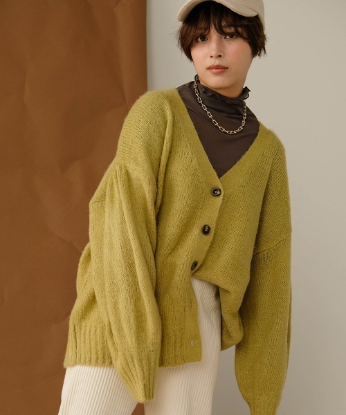 Bab(バブ)の「【WEB限定】2wayブラッシュドニットカーディガン(カーディガン/ボレロ・レディース・ダークオレンジ/グレー系その他/ライトグリーン・FREE)」の19枚目の写真