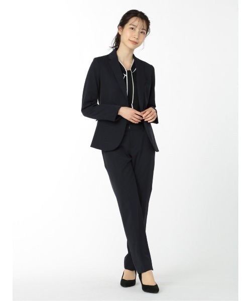 【セール】エムエフエディトリアルレディース/m.f.editorial：Women アルガンオイル セットアップ 1ボタンテーラージャケット 紺 （セットアップパンツ・スカートございます）（スーツジャケット）｜m.f.editorial（エムエフエディトリアル）