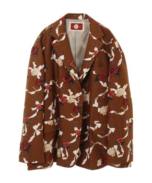 セール Flower Print テーラードジャケット Pink Big ジャケット アウター Pink Jacket テーラードジャケット House ピンクハウス