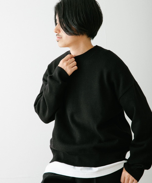 ITEMS URBANRESEARCH（アイテムズ アーバンリサーチ）の「マルチファンクション クルーネックニット（ニット/セーター・メンズ・ブラック/オフホワイト/グレー/ブラウン・MEDIUM/LARGE）」の10枚目の写真