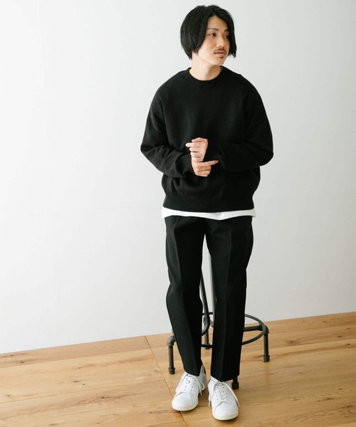 ITEMS URBANRESEARCH（アイテムズ アーバンリサーチ）の「マルチファンクション クルーネックニット（ニット/セーター・メンズ・ブラック/オフホワイト/グレー/ブラウン・MEDIUM/LARGE）」の7枚目の写真