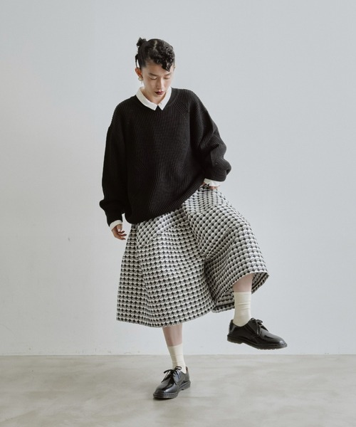 manana suerte（マニャーナスエルテ）の「ジャガードボリュームパンツ（その他パンツ・レディース・ブラック/ホワイト×ブラック・FREE）」の3枚目の写真