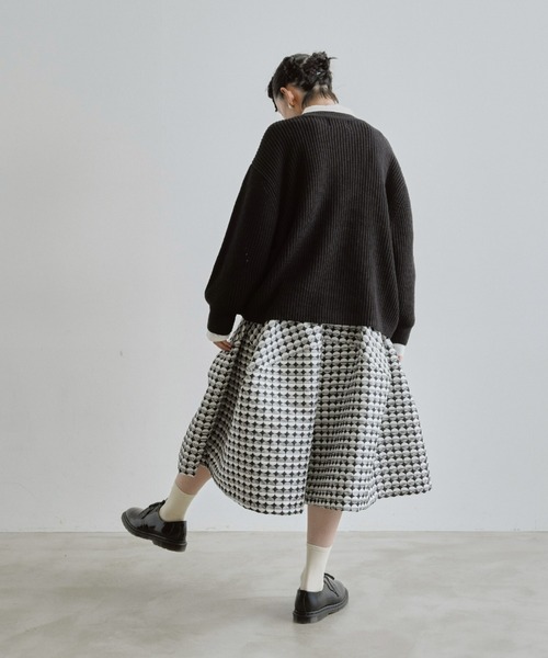 manana suerte（マニャーナスエルテ）の「ジャガードボリュームパンツ（その他パンツ・レディース・ブラック/ホワイト×ブラック・FREE）」の5枚目の写真