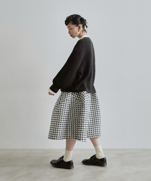 manana suerte（マニャーナスエルテ）の「ジャガードボリュームパンツ（その他パンツ・レディース・ブラック/ホワイト×ブラック・FREE）」の6枚目の写真