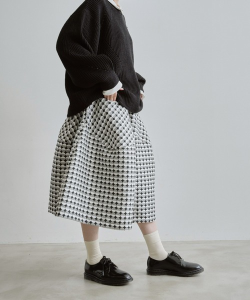 manana suerte（マニャーナスエルテ）の「ジャガードボリュームパンツ（その他パンツ・レディース・ブラック/ホワイト×ブラック・FREE）」の9枚目の写真