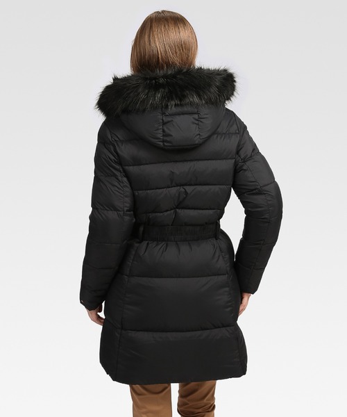 トミーヒルフィガー　SORONA パデッド　ベルト付き　中綿ジャケット　ブラック TOMMY HILFIGER（トミーヒルフィガー）の「SORONA パデッドコート