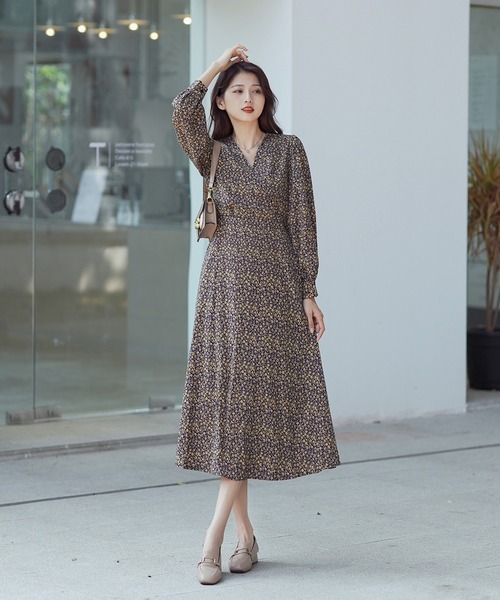 ジャスグリッティー カシュクール 小花柄 プリント ロング ジャスグリッティー カシュクール 小花柄 プリント ロング