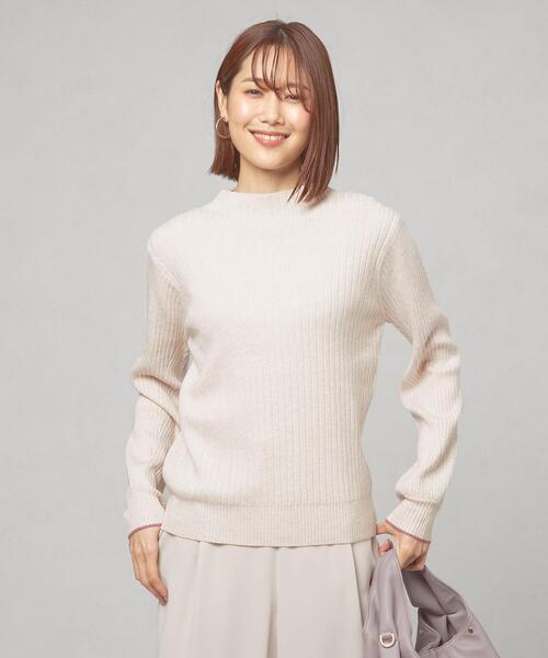 closet story（クローゼットストーリー）の「＜closet story＞ソデライン スタンドネックニット -ウォッシャブル-（ニット/セーター・レディース・ダークブラウン/ナチュラル/ライトピンク・FREE）」の2枚目の写真