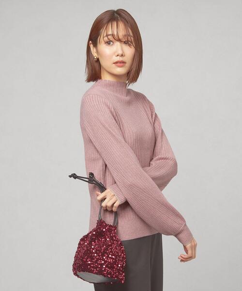 closet story（クローゼットストーリー）の「＜closet story＞ソデライン スタンドネックニット -ウォッシャブル-（ニット/セーター・レディース・ダークブラウン/ナチュラル/ライトピンク・FREE）」の3枚目の写真