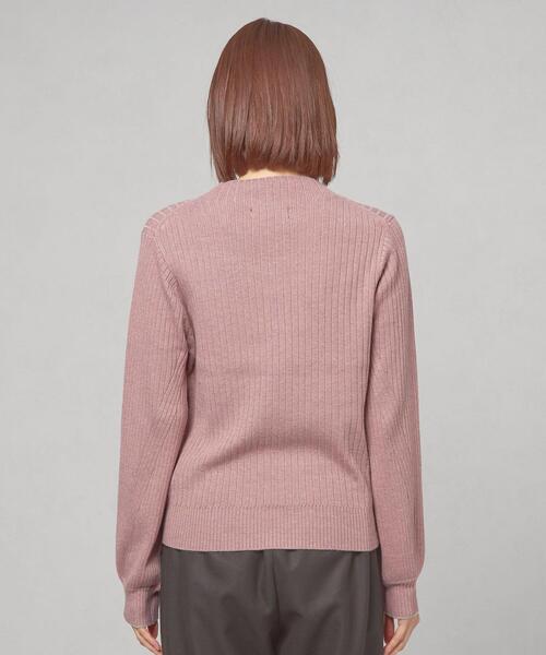 closet story（クローゼットストーリー）の「＜closet story＞ソデライン スタンドネックニット -ウォッシャブル-（ニット/セーター・レディース・ダークブラウン/ナチュラル/ライトピンク・FREE）」の6枚目の写真