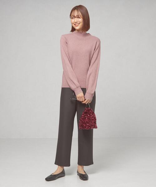 closet story（クローゼットストーリー）の「＜closet story＞ソデライン スタンドネックニット -ウォッシャブル-（ニット/セーター・レディース・ダークブラウン/ナチュラル/ライトピンク・FREE）」の7枚目の写真