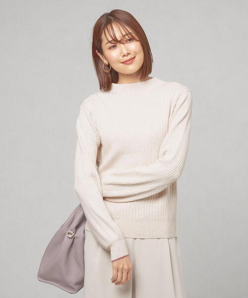 closet story（クローゼットストーリー）の「＜closet story＞ソデライン スタンドネックニット -ウォッシャブル-（ニット/セーター・レディース・ダークブラウン/ナチュラル/ライトピンク・FREE）」の9枚目の写真