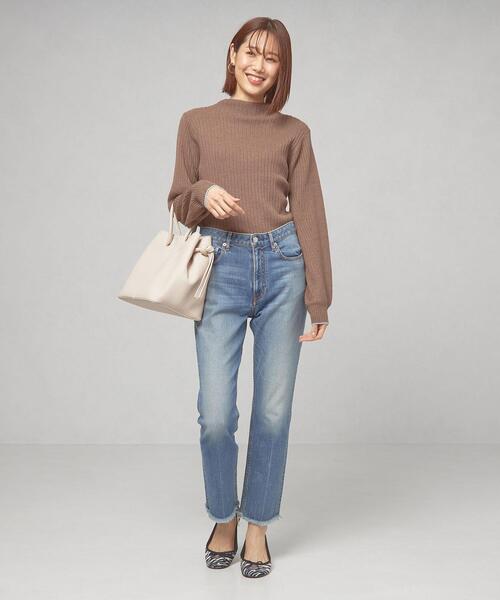 closet story（クローゼットストーリー）の「＜closet story＞ソデライン スタンドネックニット -ウォッシャブル-（ニット/セーター・レディース・ダークブラウン/ナチュラル/ライトピンク・FREE）」の12枚目の写真