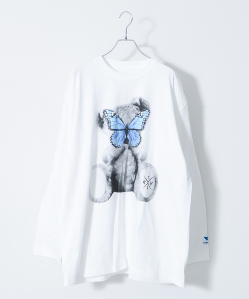 TRAVAS TOKYO（トラバス トウキョウ）の「『TRAVAS TOKYO/トラバス トーキョー』Butterfly bear L/S tee/バタフライベアープリント ロングスリーブカットソー（Tシャツ/カットソー・レディース・ホワイト/ブラック・FREE）」の4枚目の写真