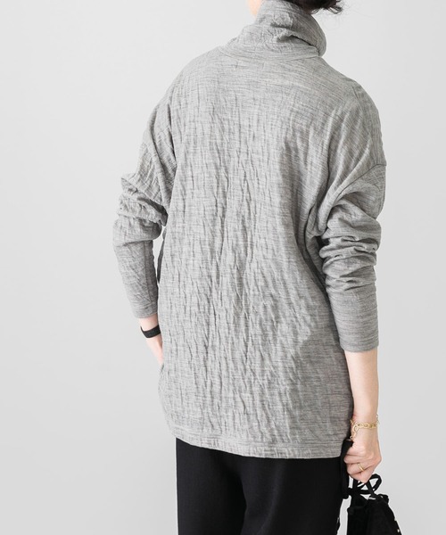 かぐれ(カグレ)の「ウールコットンワイドタートル(Tシャツ/カットソー・レディース・チャコールグレー/ライトグレー・FREE)」の3枚目の写真