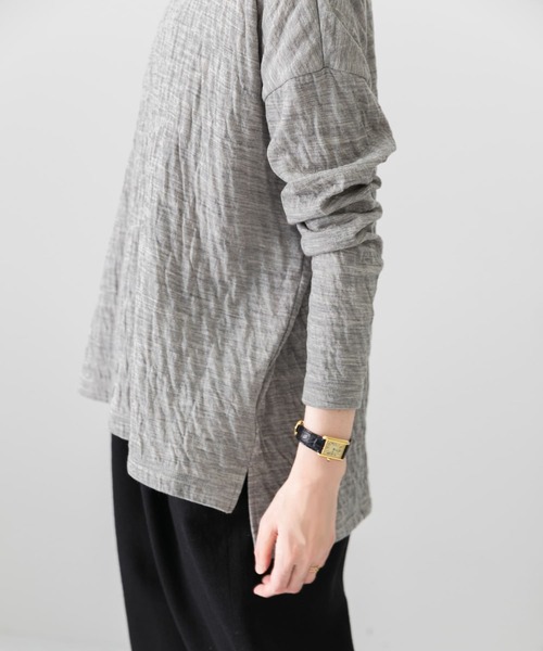 かぐれ(カグレ)の「ウールコットンワイドタートル(Tシャツ/カットソー・レディース・チャコールグレー/ライトグレー・FREE)」の7枚目の写真