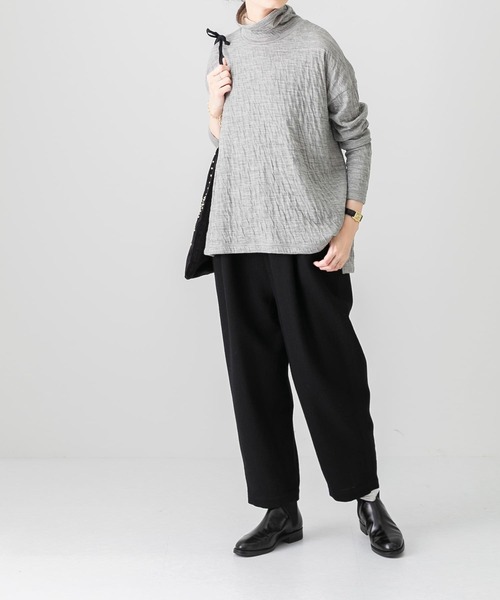 かぐれ(カグレ)の「ウールコットンワイドタートル(Tシャツ/カットソー・レディース・チャコールグレー/ライトグレー・FREE)」の10枚目の写真