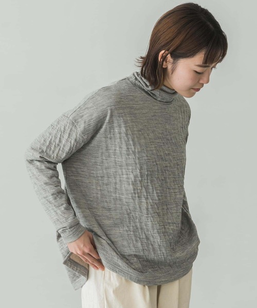 かぐれ(カグレ)の「ウールコットンワイドタートル(Tシャツ/カットソー・レディース・チャコールグレー/ライトグレー・FREE)」の12枚目の写真