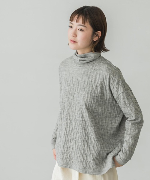 かぐれ(カグレ)の「ウールコットンワイドタートル(Tシャツ/カットソー・レディース・チャコールグレー/ライトグレー・FREE)」の13枚目の写真