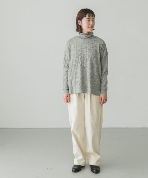 かぐれ(カグレ)の「ウールコットンワイドタートル(Tシャツ/カットソー・レディース・チャコールグレー/ライトグレー・FREE)」の16枚目の写真