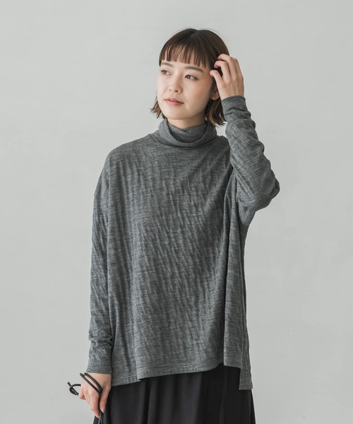 かぐれ(カグレ)の「ウールコットンワイドタートル(Tシャツ/カットソー・レディース・チャコールグレー/ライトグレー・FREE)」の20枚目の写真