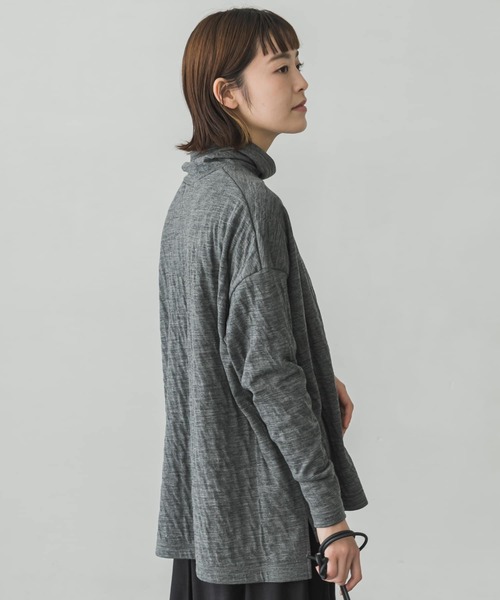 かぐれ(カグレ)の「ウールコットンワイドタートル(Tシャツ/カットソー・レディース・チャコールグレー/ライトグレー・FREE)」の21枚目の写真