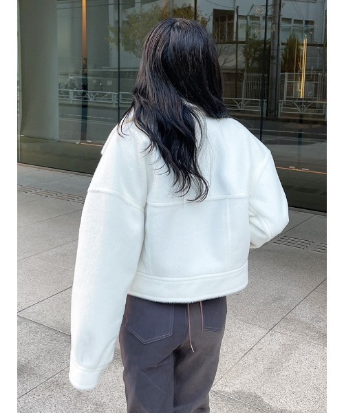 ENVYM（アンビー）の「シャギーショートＪＫ（その他アウター・レディース・ホワイト/ブラック・FREE）」の9枚目の写真