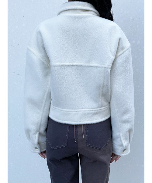 ENVYM（アンビー）の「シャギーショートＪＫ（その他アウター・レディース・ホワイト/ブラック・FREE）」の6枚目の写真