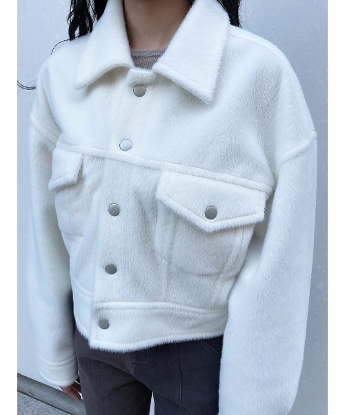 ENVYM（アンビー）の「シャギーショートＪＫ（その他アウター・レディース・ホワイト/ブラック・FREE）」の15枚目の写真