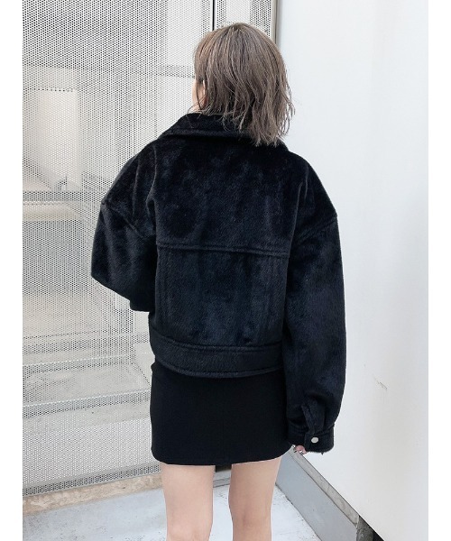 ENVYM（アンビー）の「シャギーショートＪＫ（その他アウター・レディース・ホワイト/ブラック・FREE）」の7枚目の写真