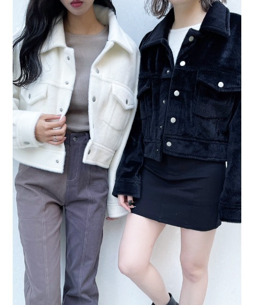 ENVYM（アンビー）の「シャギーショートＪＫ（その他アウター・レディース・ホワイト/ブラック・FREE）」の16枚目の写真