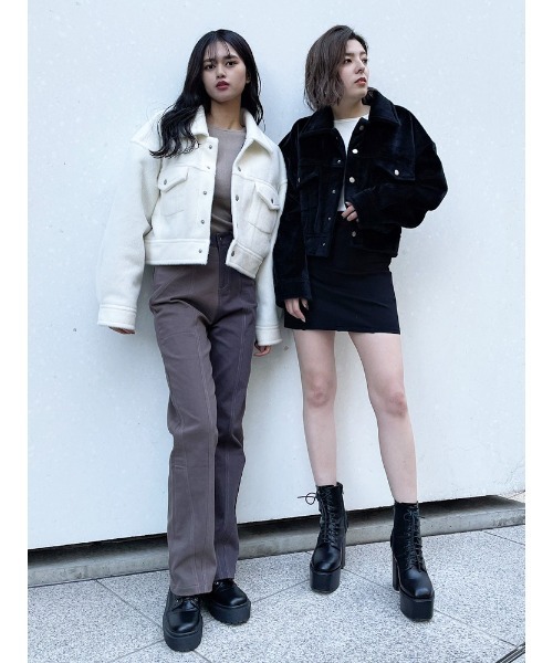 ENVYM（アンビー）の「シャギーショートＪＫ（その他アウター・レディース・ホワイト/ブラック・FREE）」の22枚目の写真